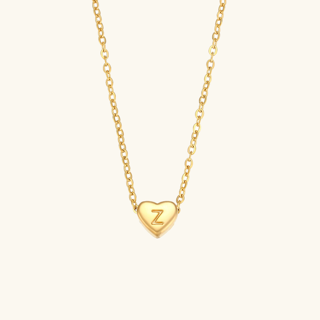 Heart Initial Gold Necklace - Joie d’Or