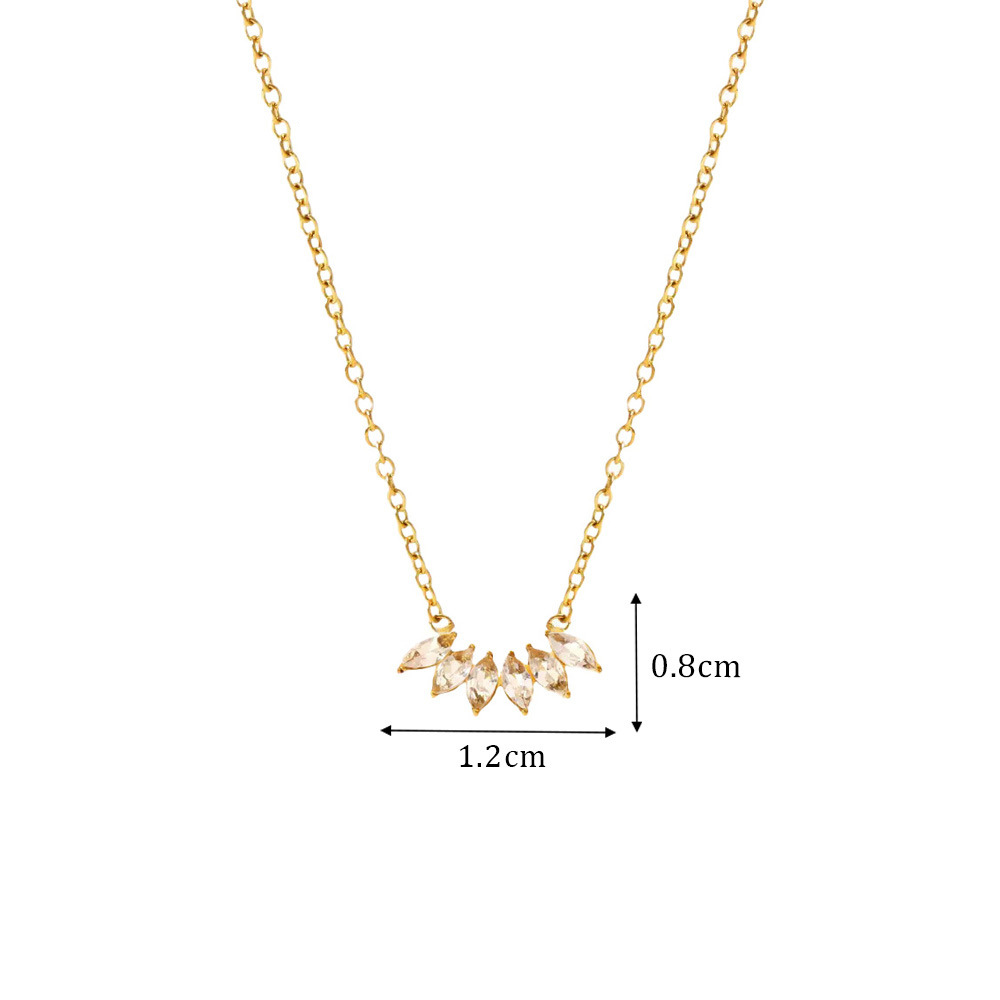 Élodie Crystal Leaf Gold Necklace - Joie d’Or