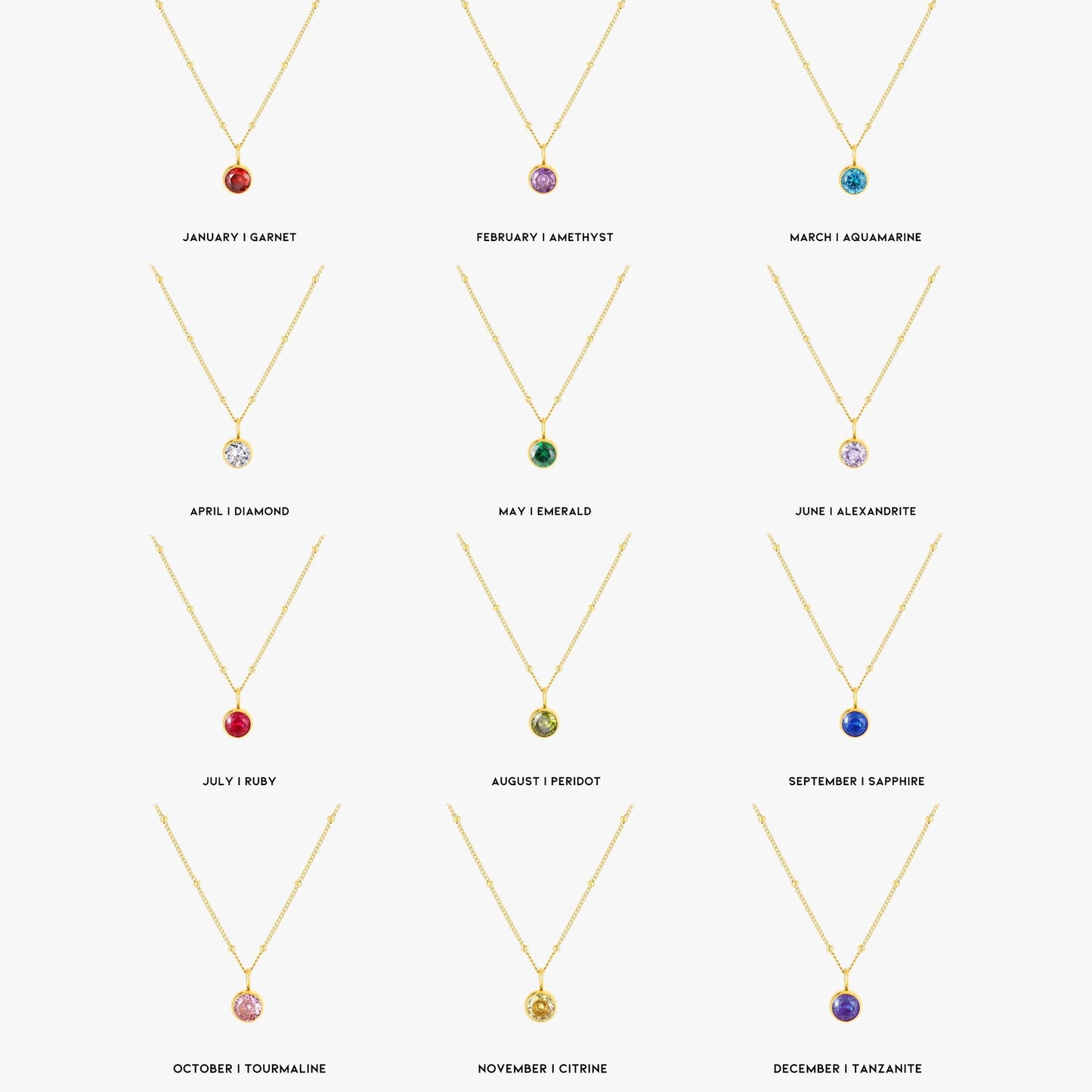 Amelia Birthstone Necklace