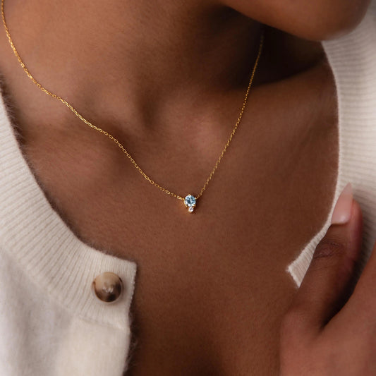 Aurora Birthstone Drop Necklace
