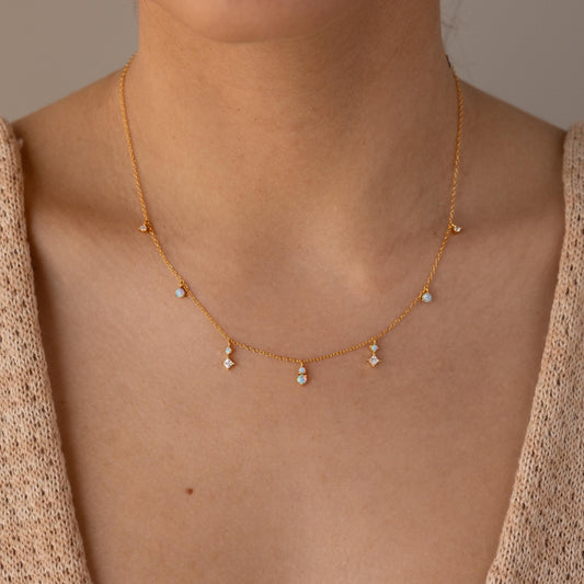 Celeste Opal Drop Necklace