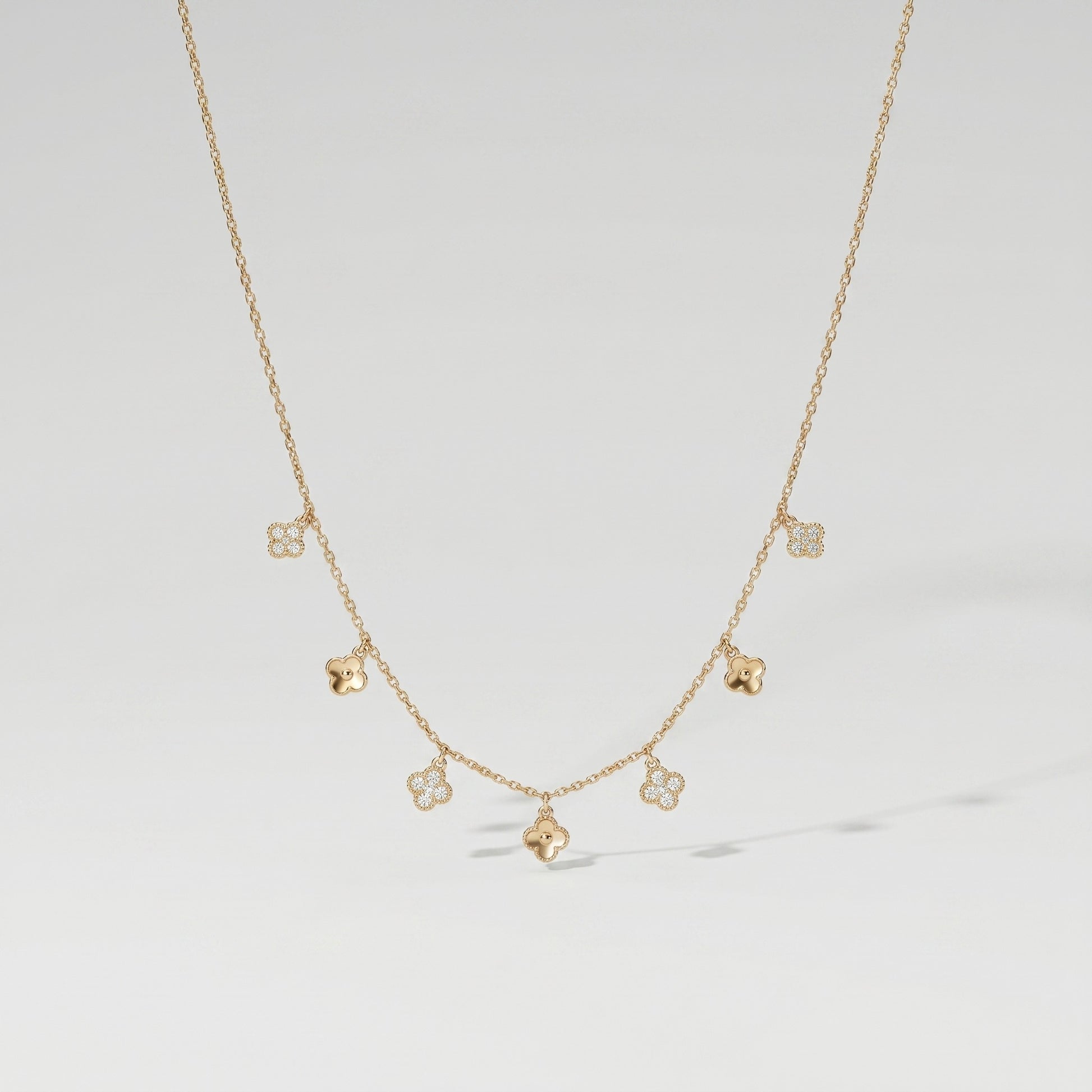 Amelia Crystal Flower Gold Necklace - Joie d’Or