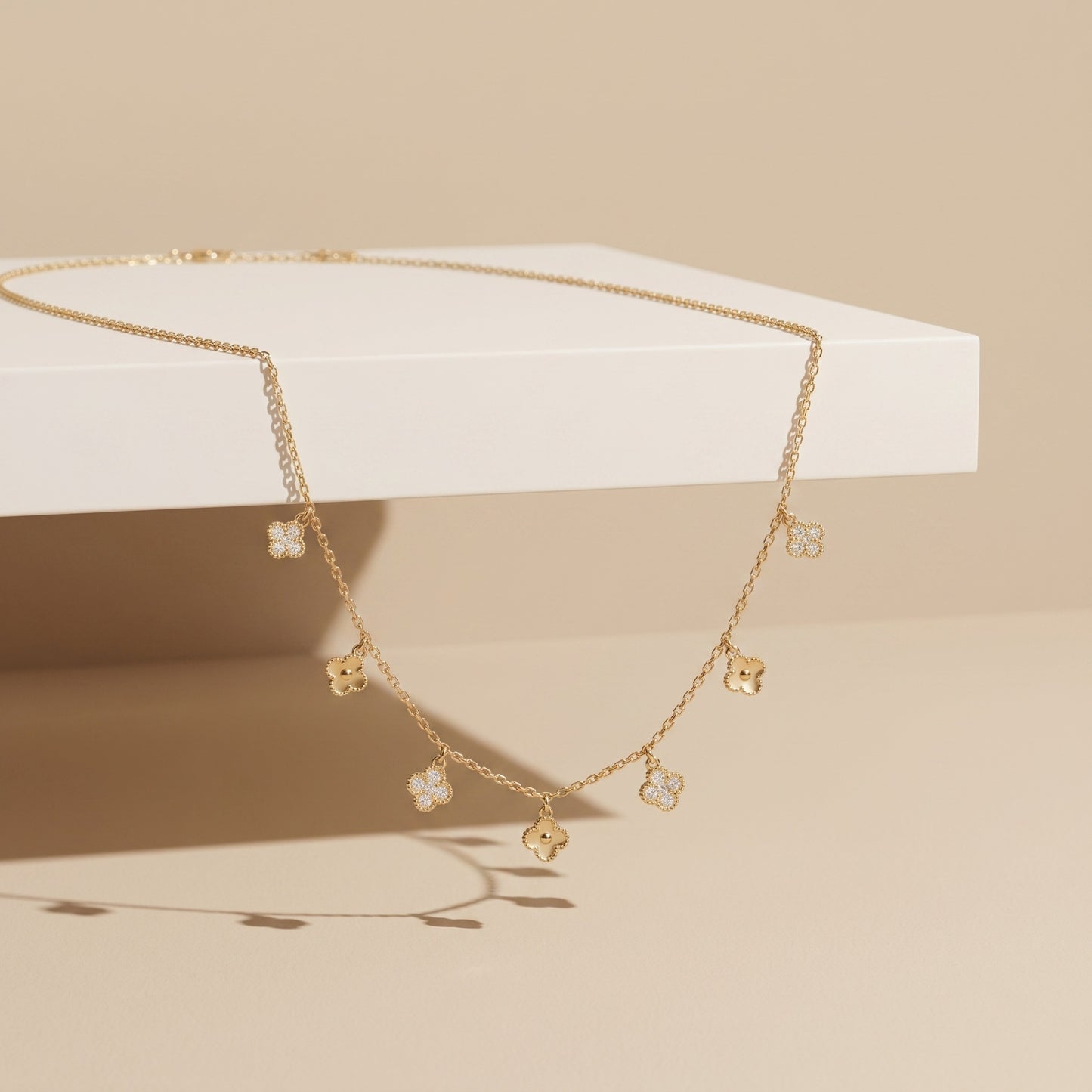 Amelia Crystal Flower Gold Necklace - Joie d’Or