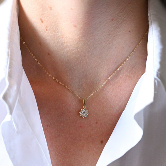 Elisa Crystal Flower Necklace