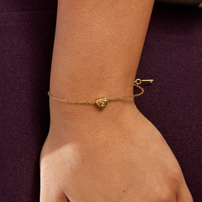 Heart Initial Gold Bracelet