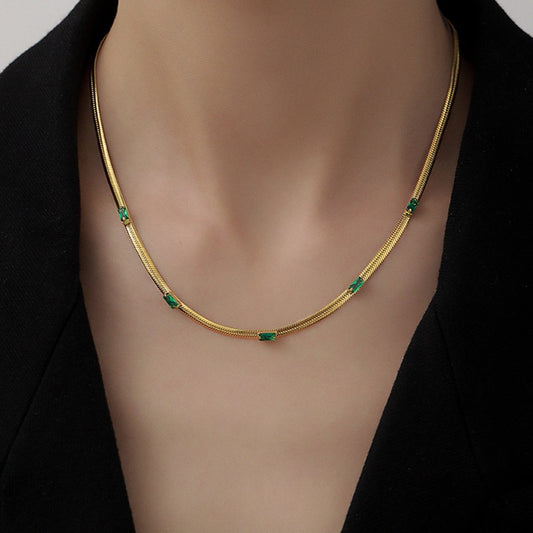 Eve Herringbone Gold Necklace