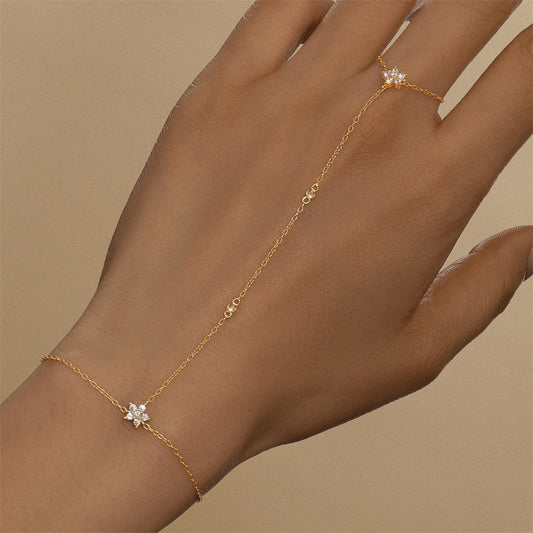 Amélie Crystal Flowers Chain Bracelet