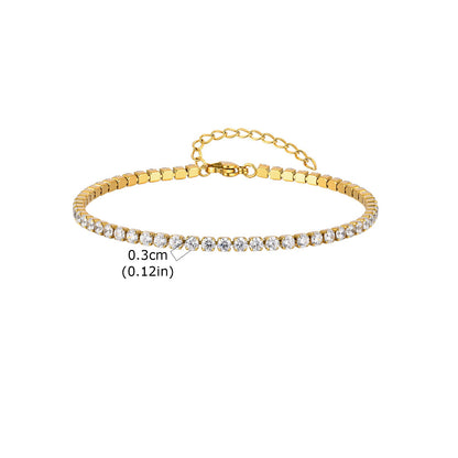 Alessia Tennis Gold Anklet - Joie d’Or