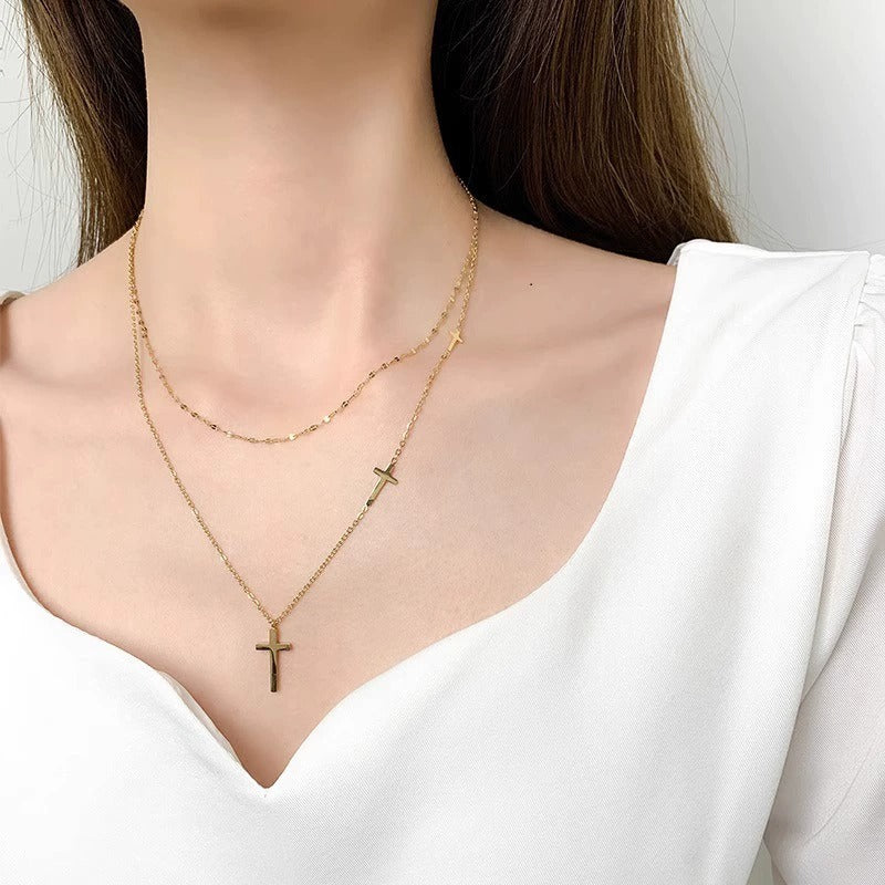 Divina Cross Layer Necklace