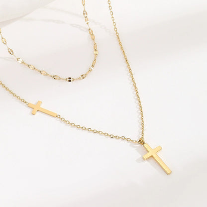 Divina Cross Layer Necklace