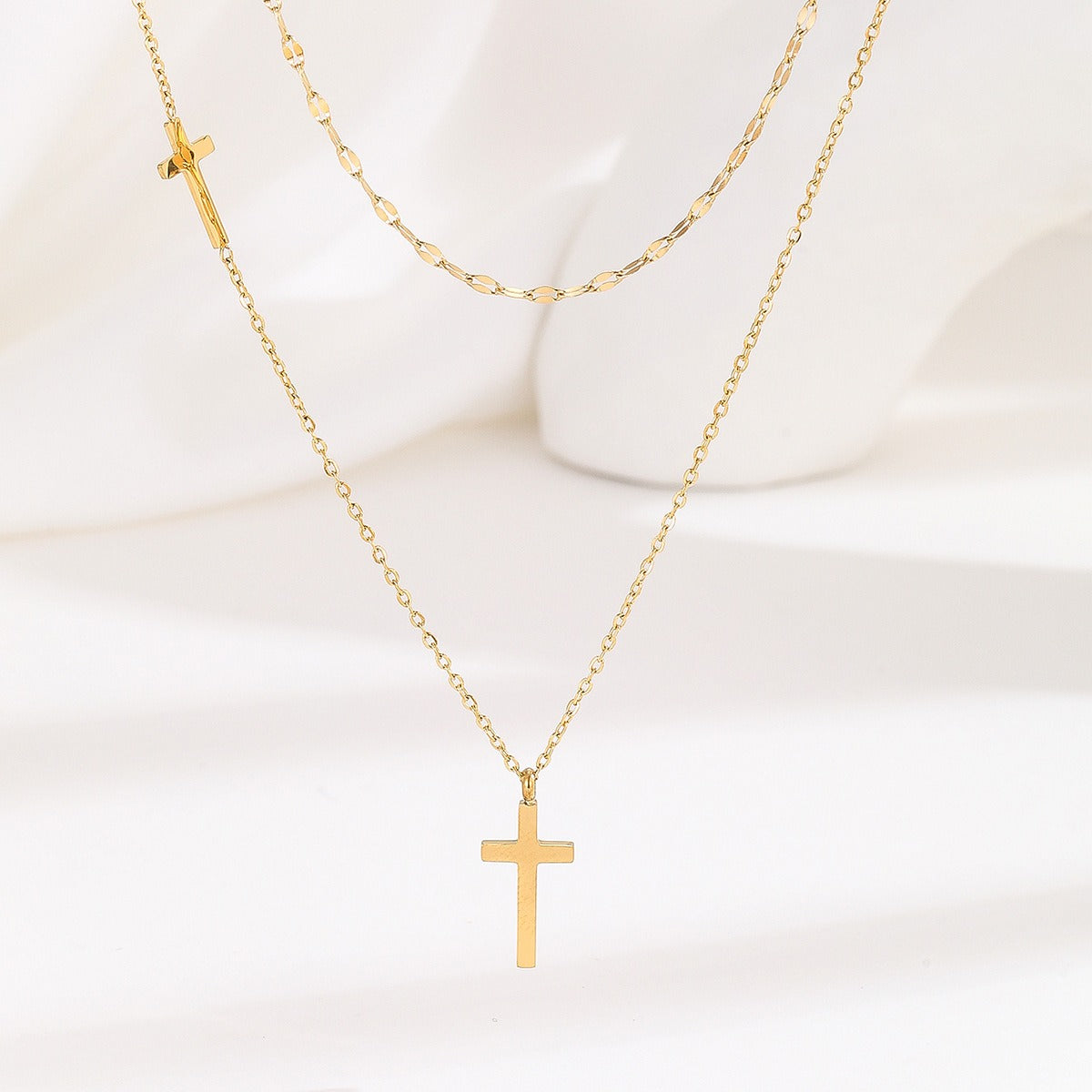 Divina Cross Layer Necklace