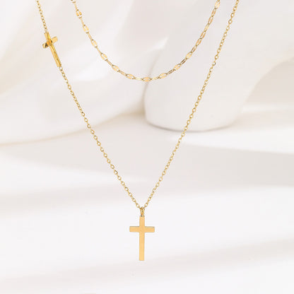 Divina Cross Layer Necklace