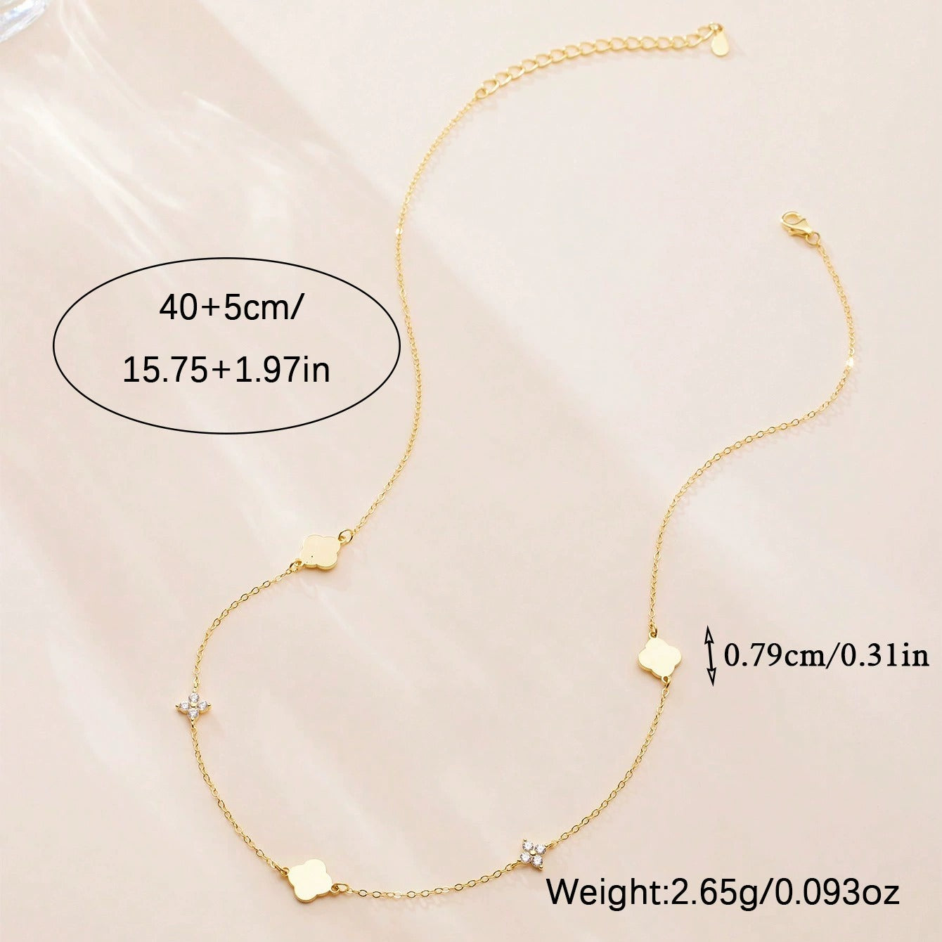 Inès Clover & Crystal Necklace