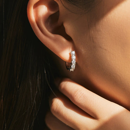 Amelia Pavé Silver Hoops