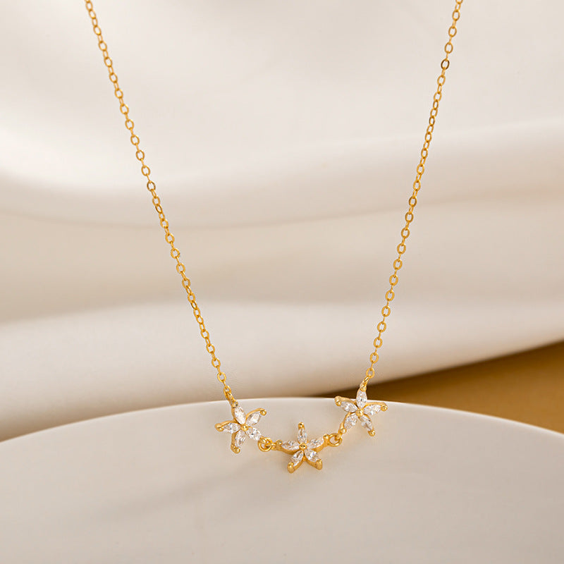 Maia Crystal Flower Necklace