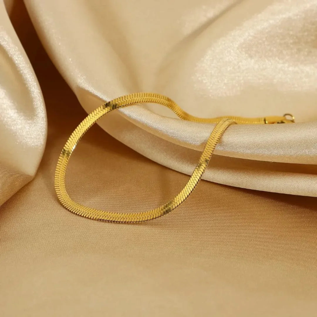 Gia Gold Herringbone Anklet