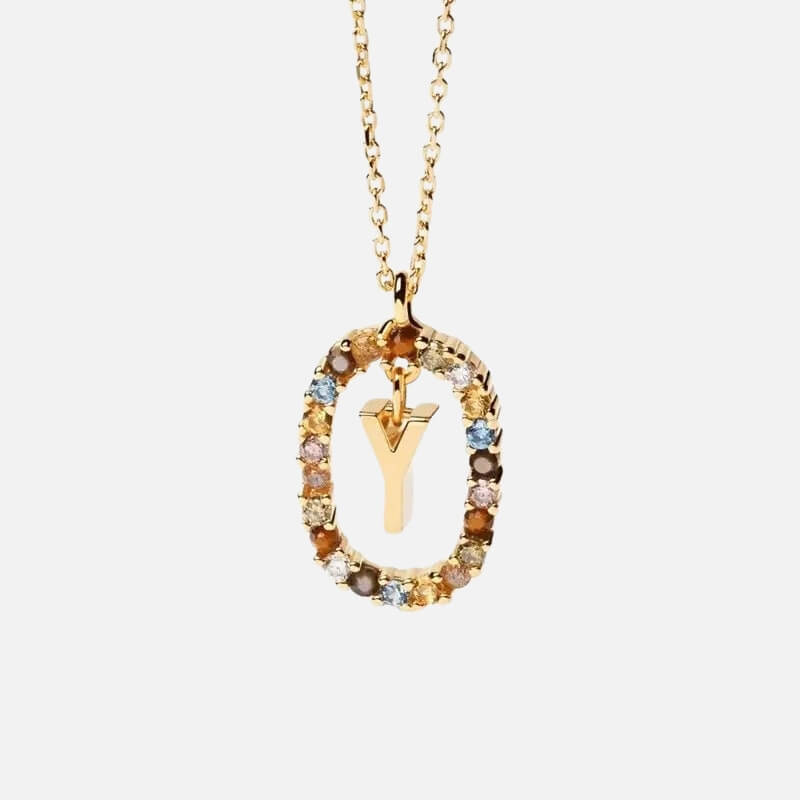Emma Initial Crystal Necklace
