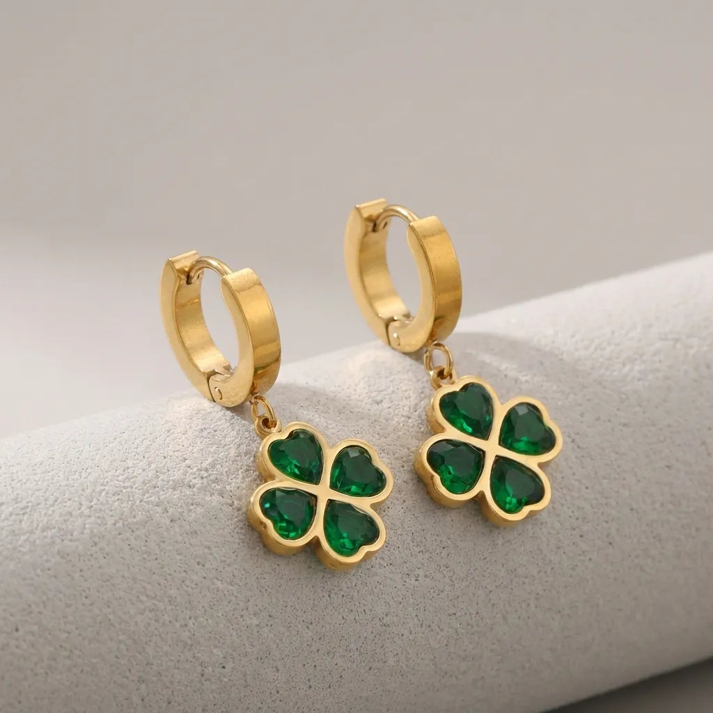 Emerald Clover Earrings - Joie d’Or