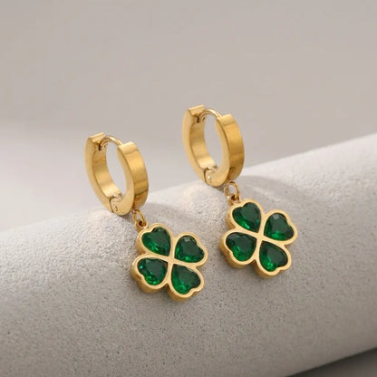 Emerald Clover Earrings - Joie d’Or