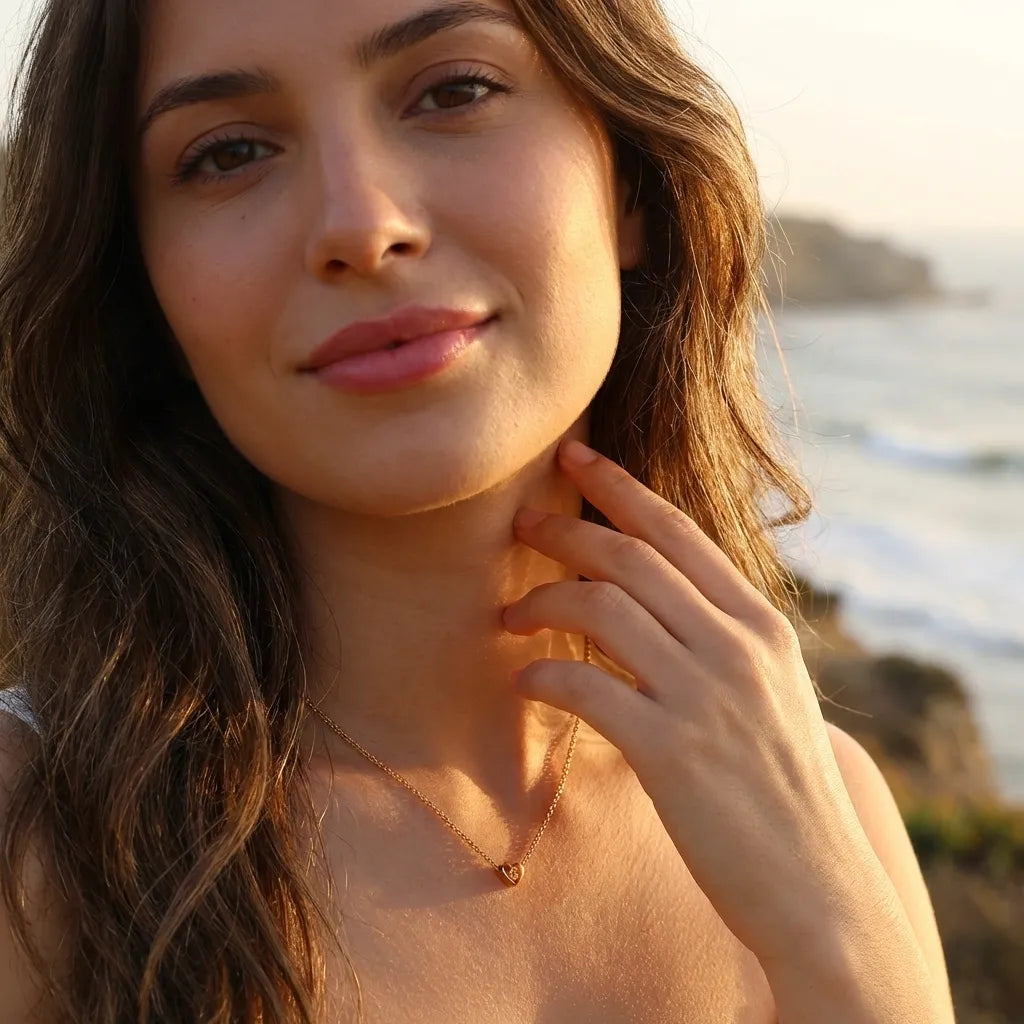 Heart Initial Gold Necklace - Joie d’Or