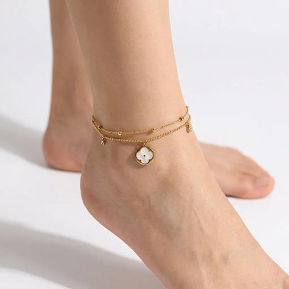 Isabella Clover Charm Anklet - Joie d’Or