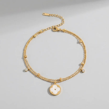 Isabella Clover Charm Anklet - Joie d’Or