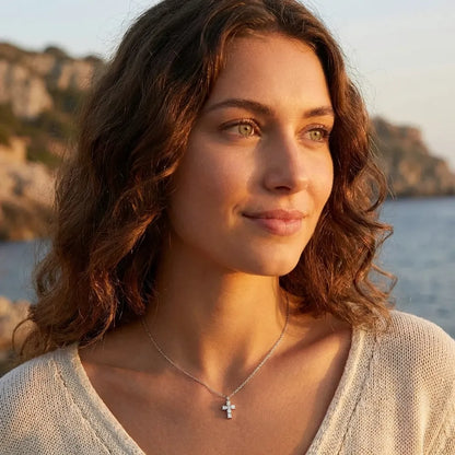 Chloé Crystal Cross Pendant - Joie d’Or