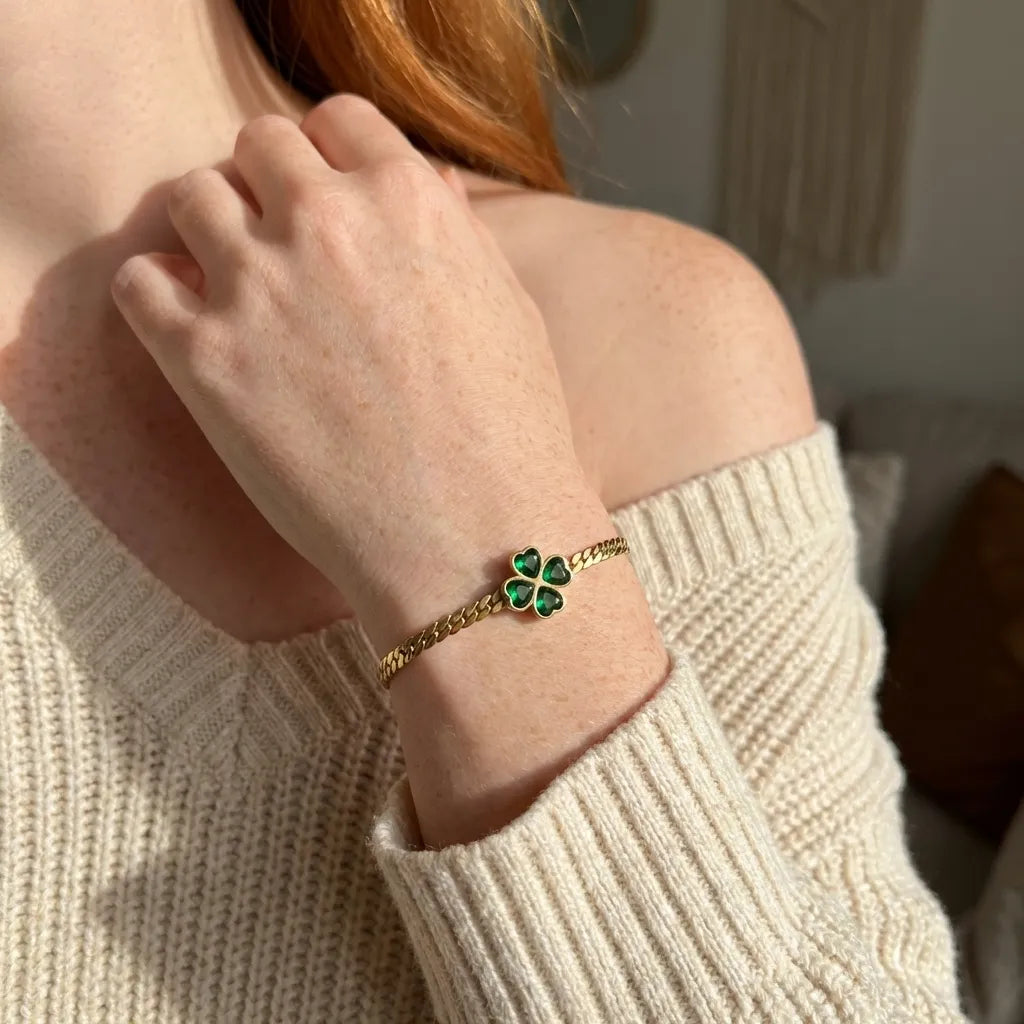 Emerald Clover Bracelet - Joie d’Or