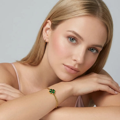 Emerald Clover Bracelet - Joie d’Or