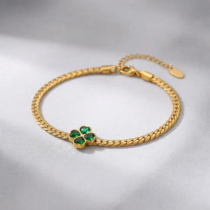Emerald Clover Bracelet - Joie d’Or