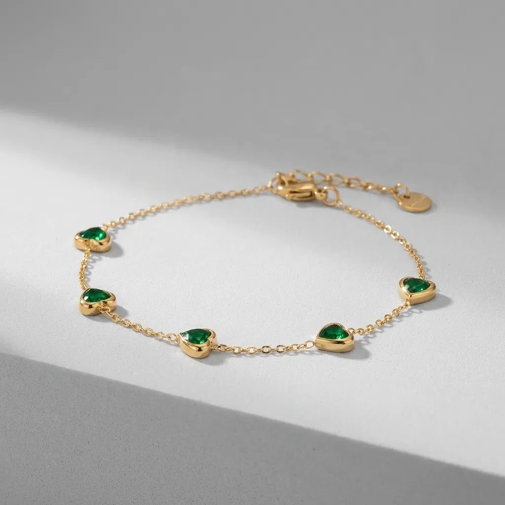 Francia Green Heart Bracelet - Joie d’Or