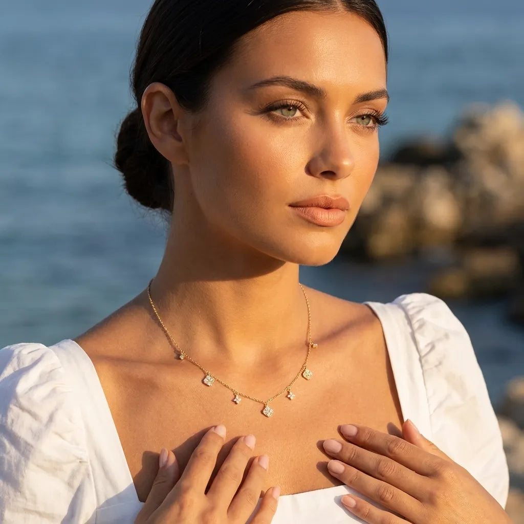 Aurélie Glimmer Charm Necklace - Joie d’Or