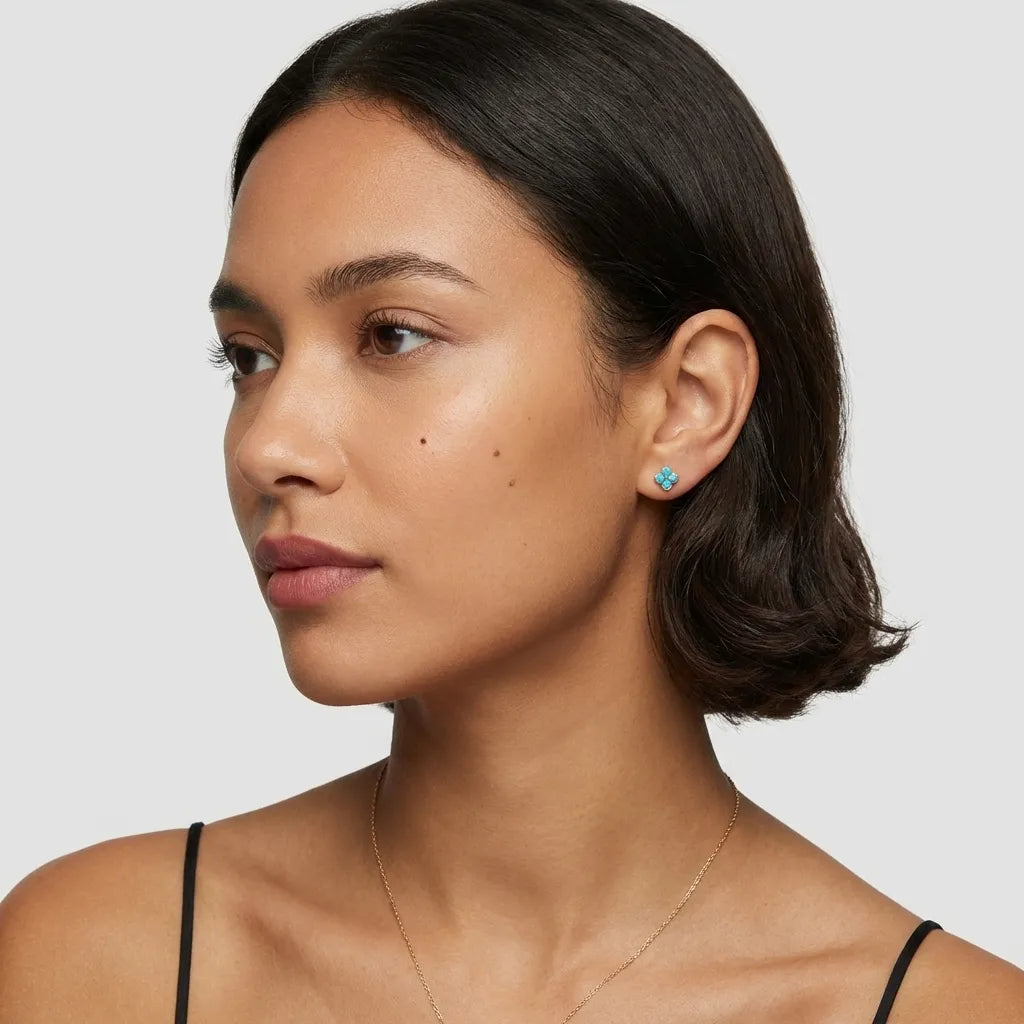 Aurélie Blue Stud Earrings - Joie d’Or