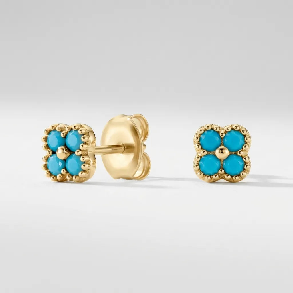 Aurélie Blue Stud Earrings - Joie d’Or