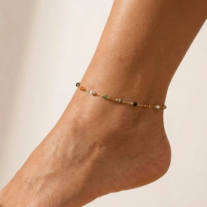 Aurélie Color Bead Anklet - Joie d’Or