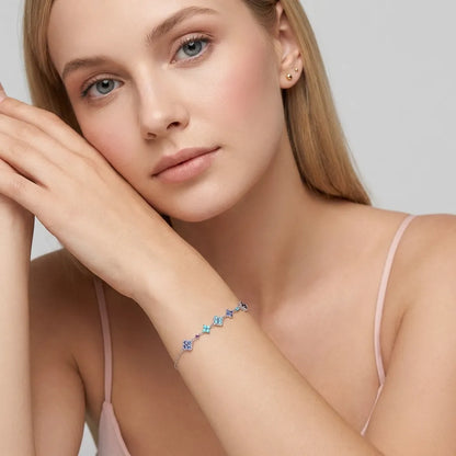 Aurélie Silver Cluster Bracelet - Joie d’Or