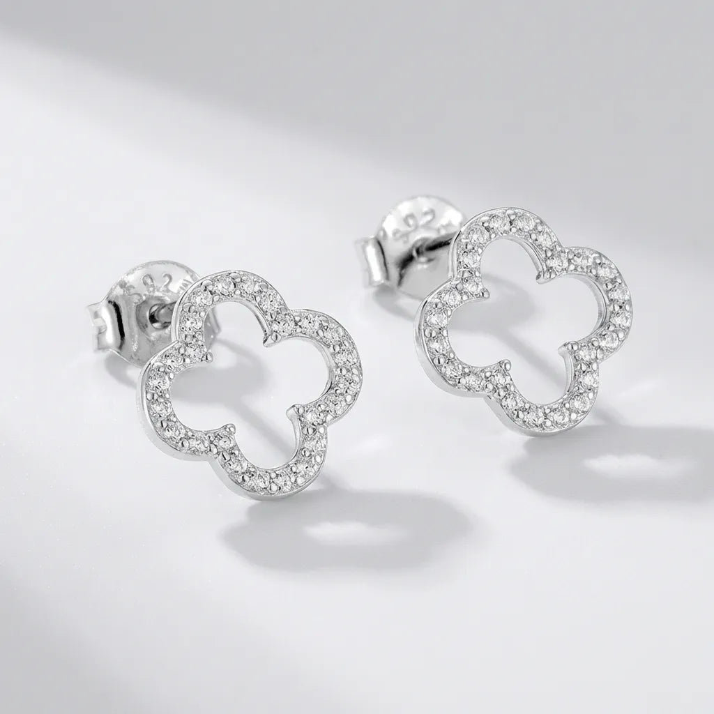 Aurélie Crystal Clover Earrings - Joie d’Or