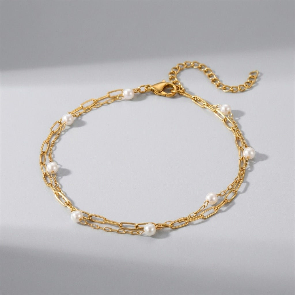 Élise Pearl Layers Anklet - Joie d’Or