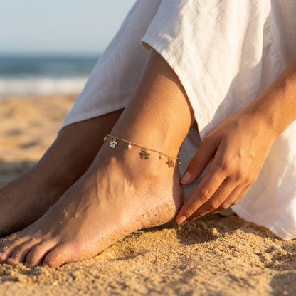 Emma Flower Gold Anklet - Joie d’Or