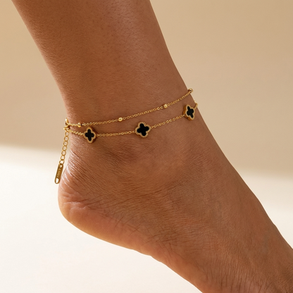 Olivia Clover Gold Anklet - Joie d’Or