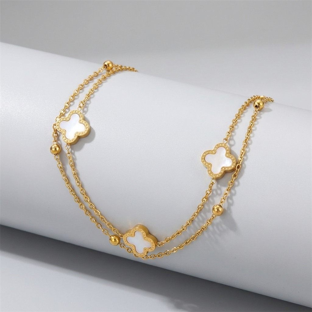 Olivia Clover Gold Anklet - Joie d’Or