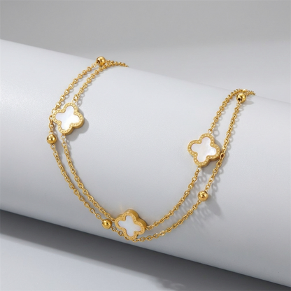 Olivia Clover Gold Anklet - Joie d’Or