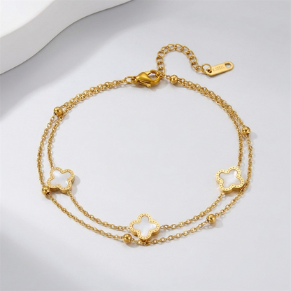 Olivia Clover Gold Anklet - Joie d’Or