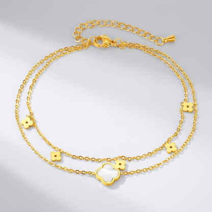 Léa Gold Clover Anklet - Joie d’Or