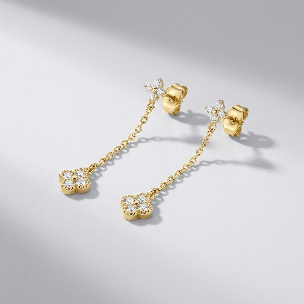 Aurélie Sparkle Drop Earrings - Joie d’Or