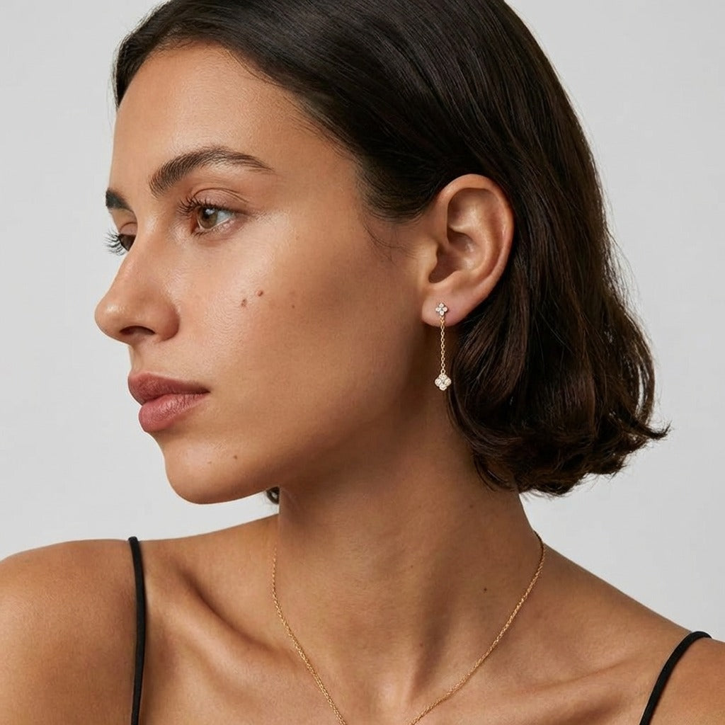Aurélie Sparkle Drop Earrings - Joie d’Or