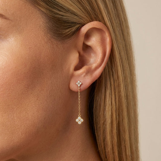 Aurélie Sparkle Drop Earrings - Joie d’Or