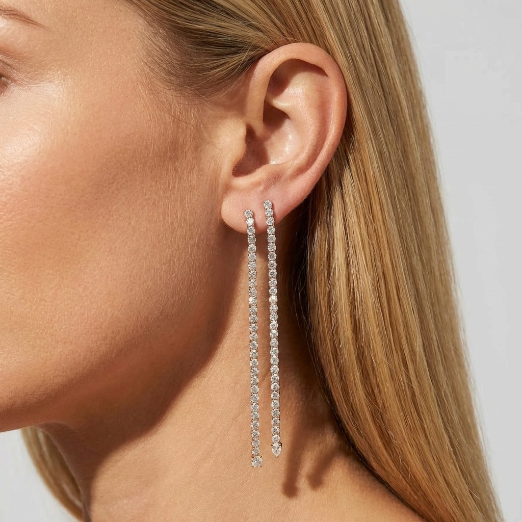 Camille Sparkling Chain Earrings - Joie d’Or