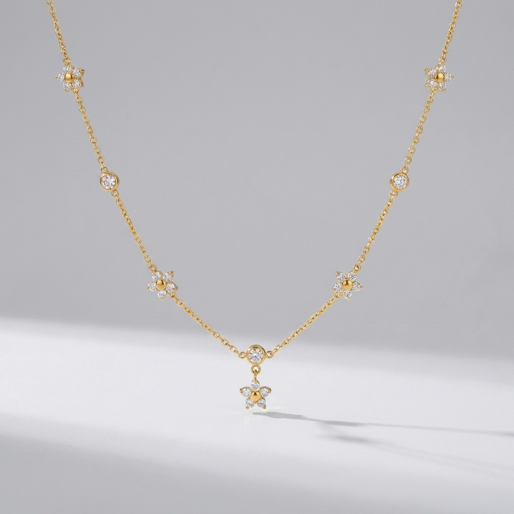 Mia Flower Crystal Necklace - Joie d’Or