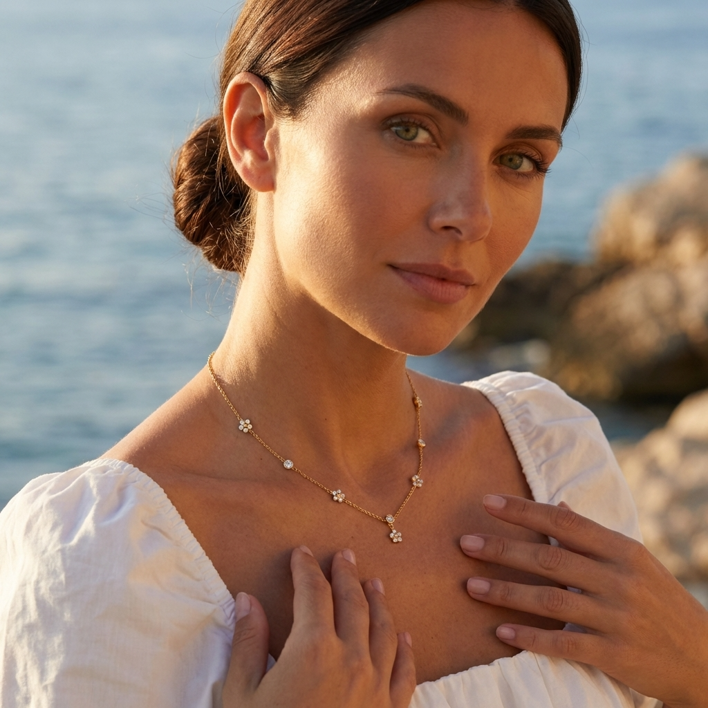 Mia Flower Crystal Necklace - Joie d’Or